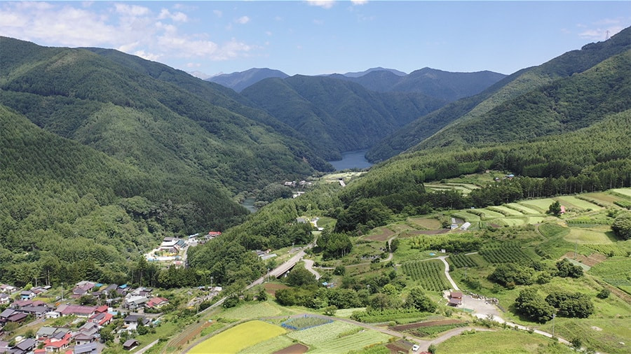 奈川上空より入山方向